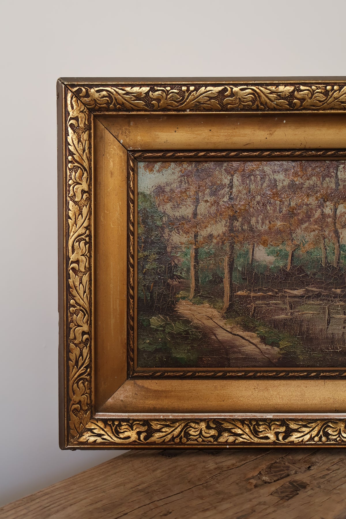 Antique Early 20th Century Pair of Dutch Landscape Oil on Canvas