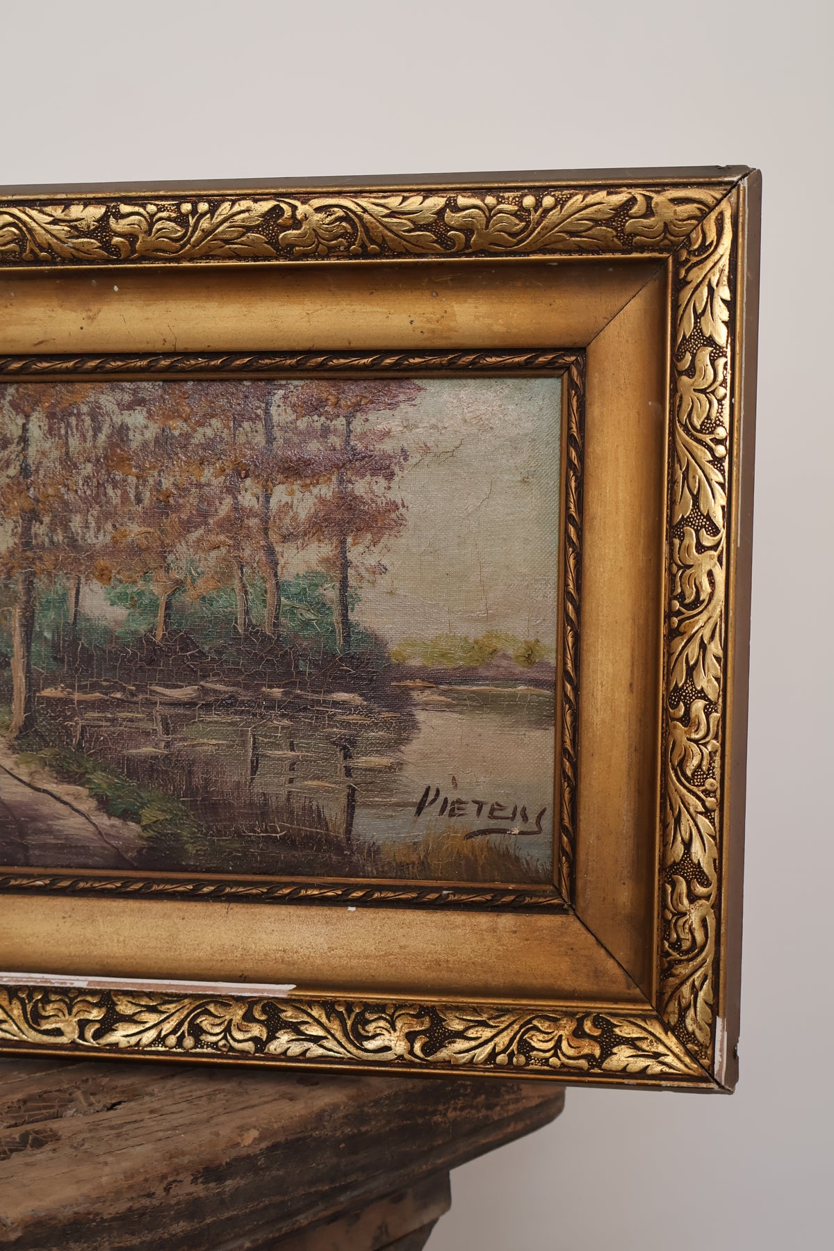 Antique Early 20th Century Pair of Dutch Landscape Oil on Canvas