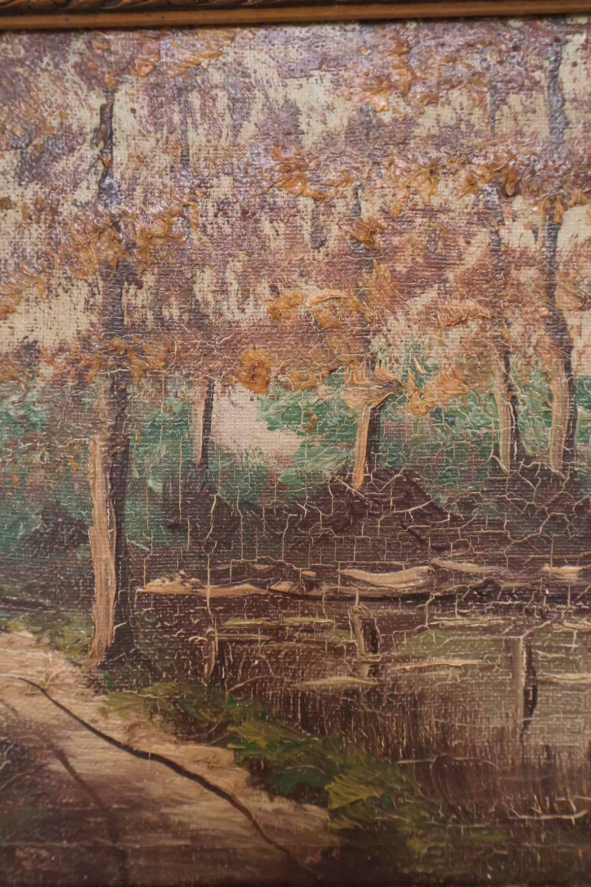 Antique Early 20th Century Pair of Dutch Landscape Oil on Canvas