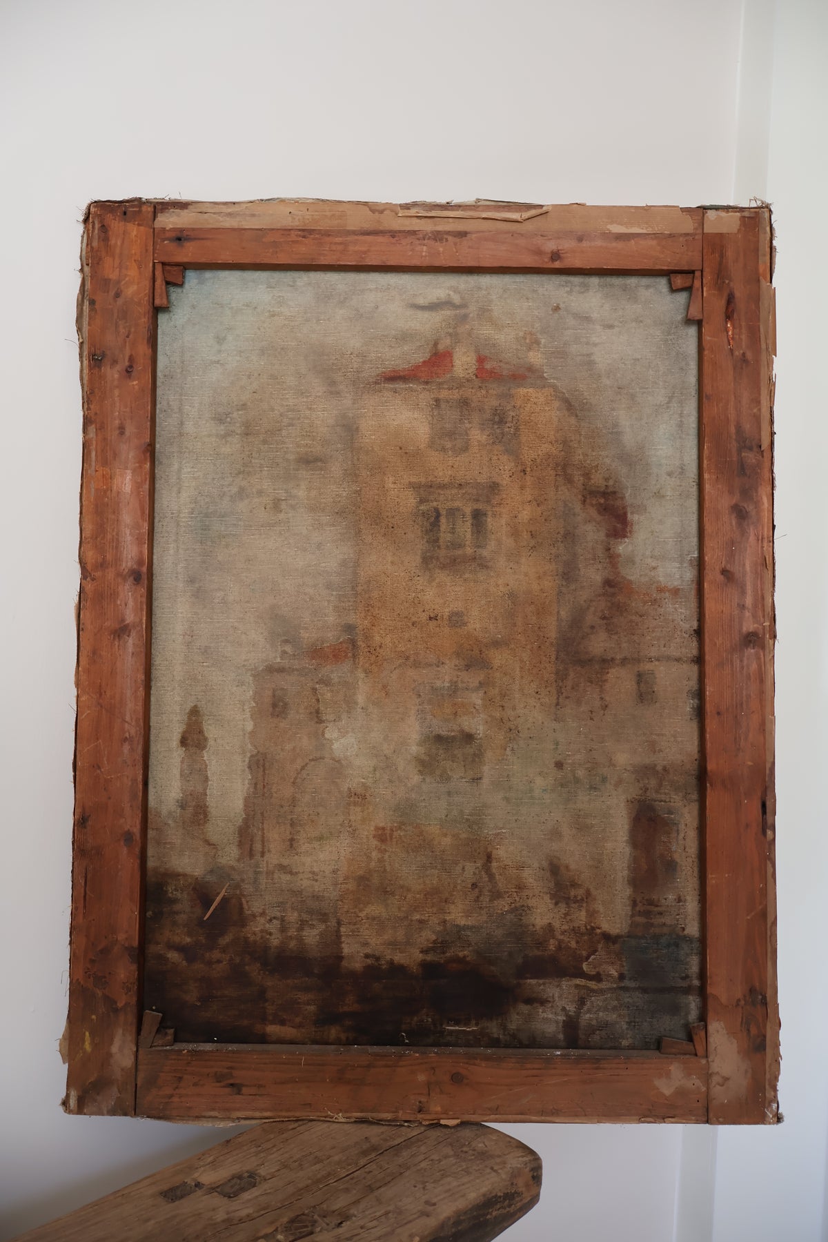 Antique Early 20th Century Large Oil on Canvas Venice Scene