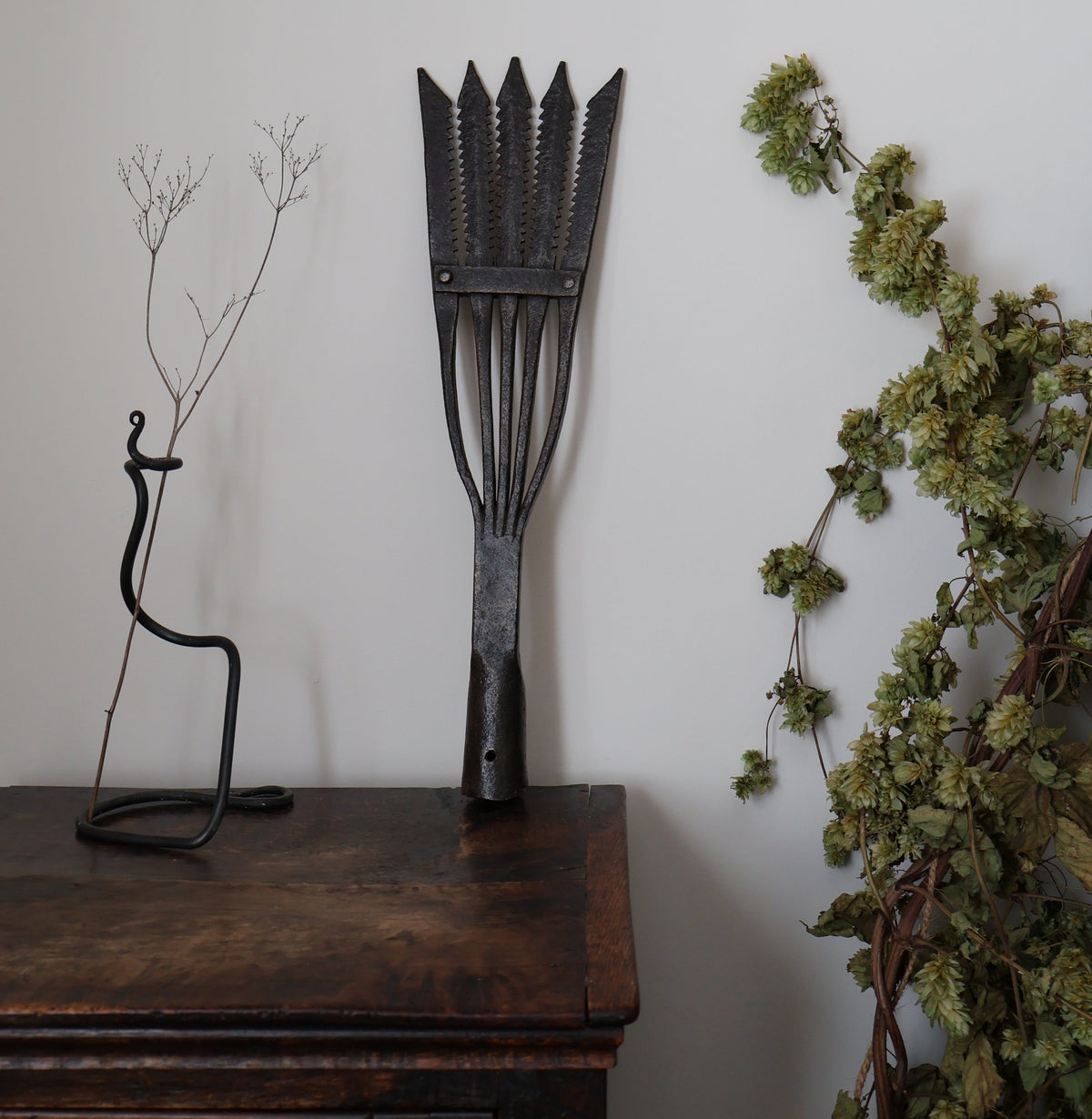 Antique Late 19th Century Wrought Iron Eel Spear