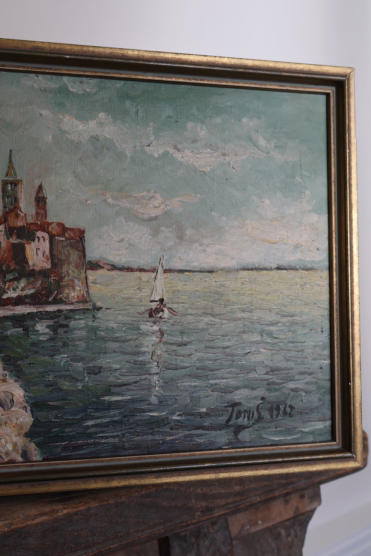 Vintage c1962 Vintage Oil on Canvas