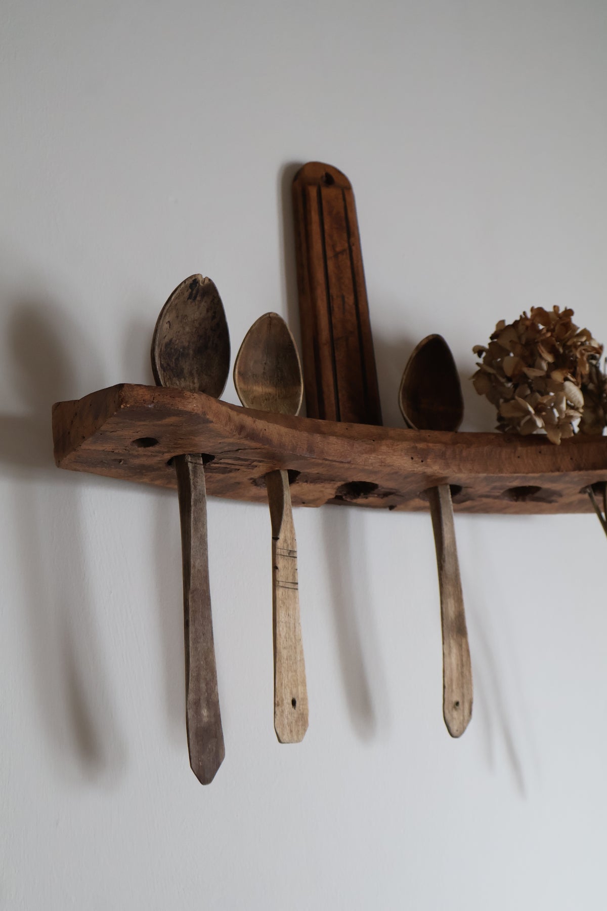 Vintage Primitive Eastern European Spoon Rack