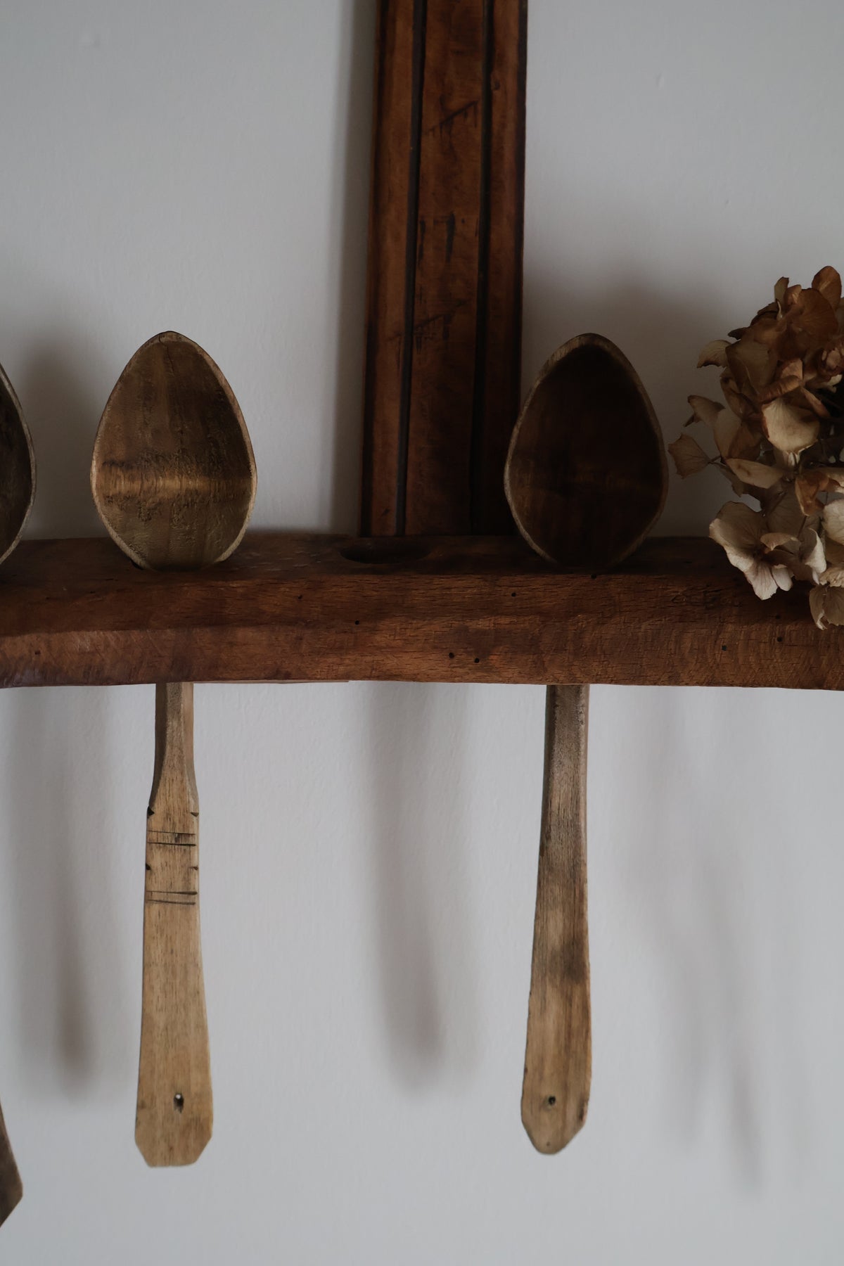 Vintage Primitive Eastern European Spoon Rack