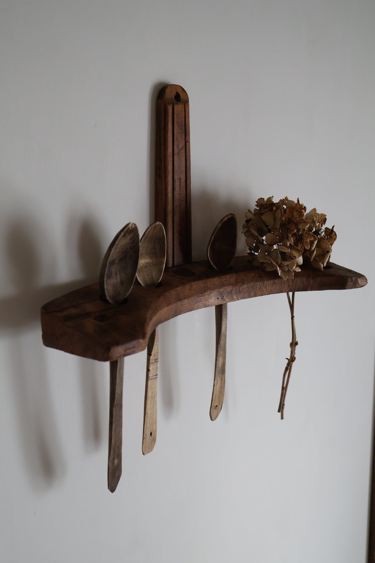 Vintage Primitive Eastern European Spoon Rack