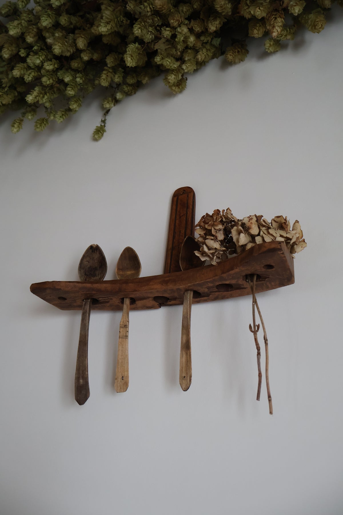 Vintage Primitive Eastern European Spoon Rack