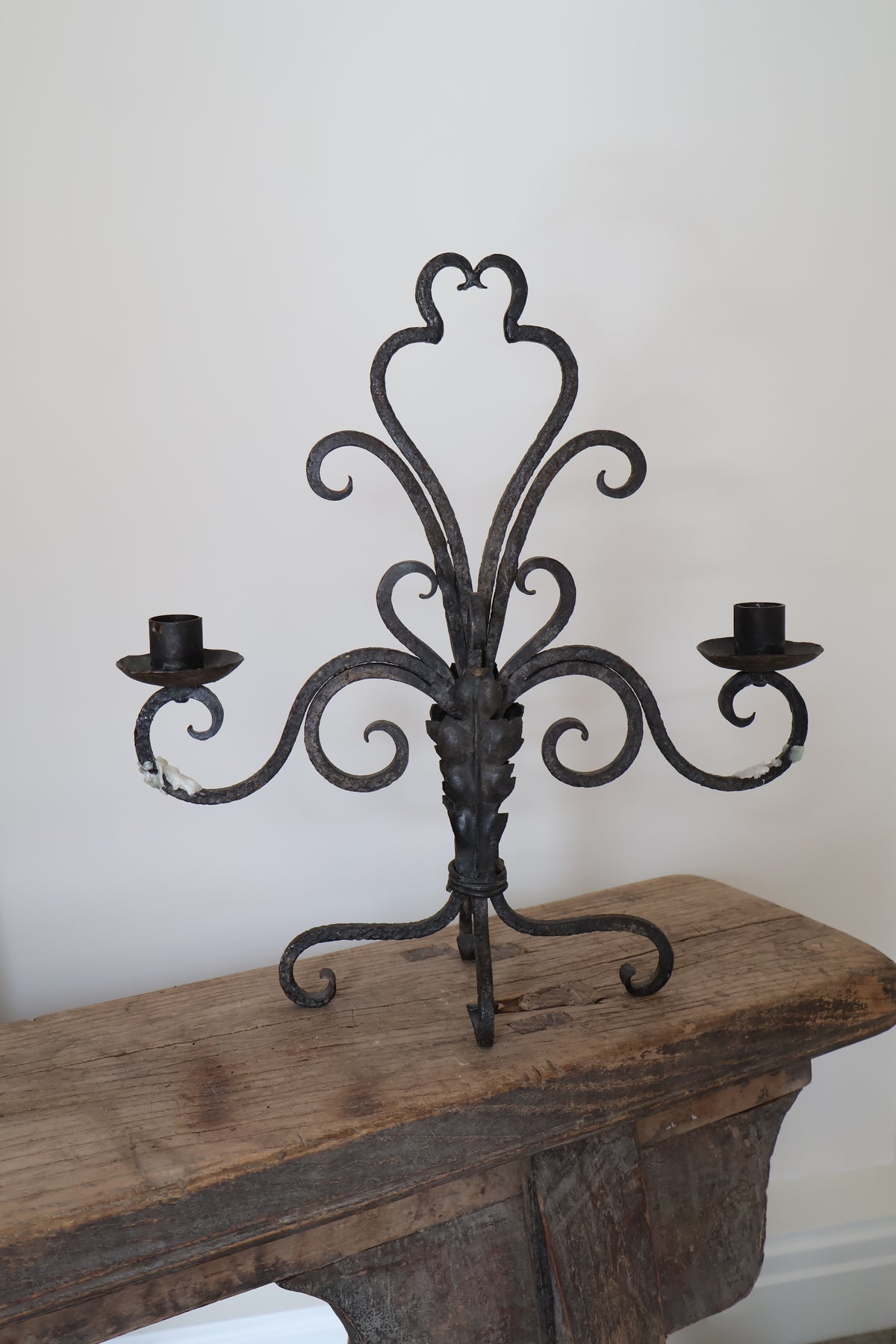Antique French Wrought Iron Candelabra