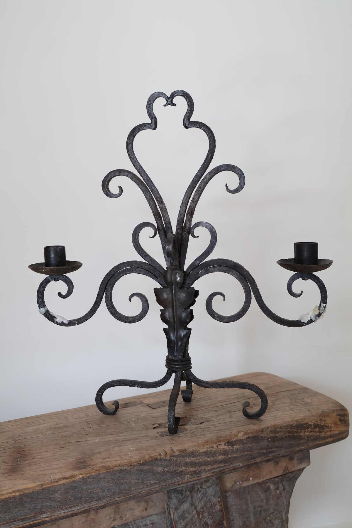 Antique French Wrought Iron Candelabra