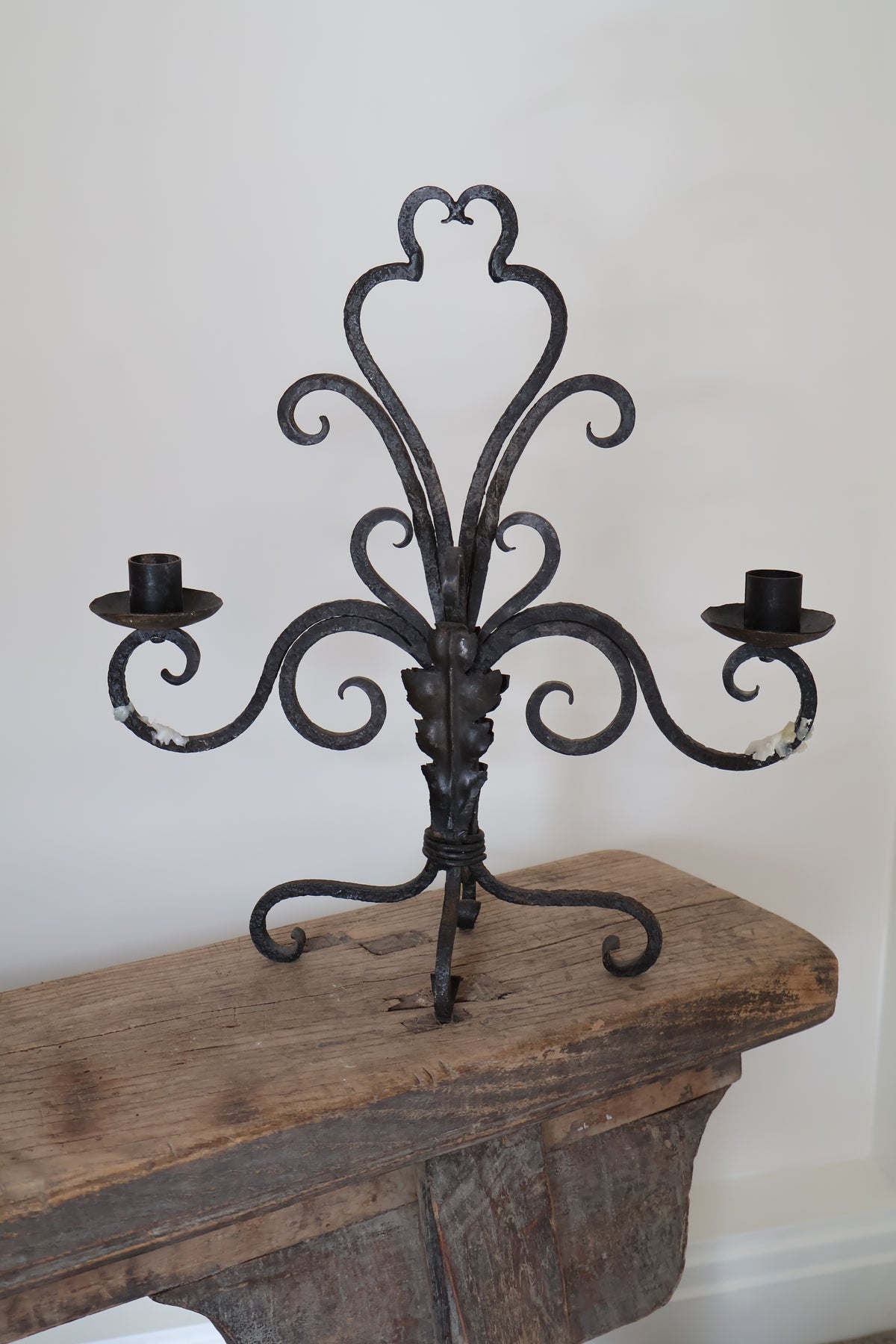 Antique French Wrought Iron Candelabra