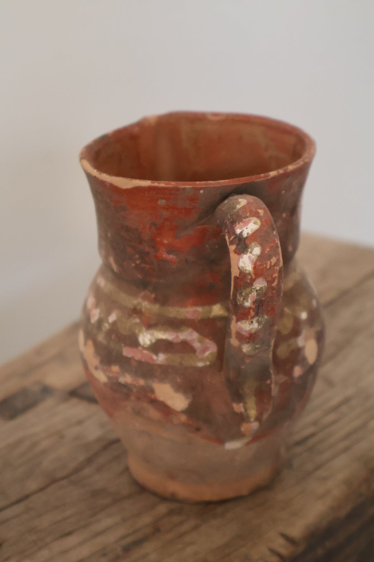 Vintage Romanian Hand Painted Pot