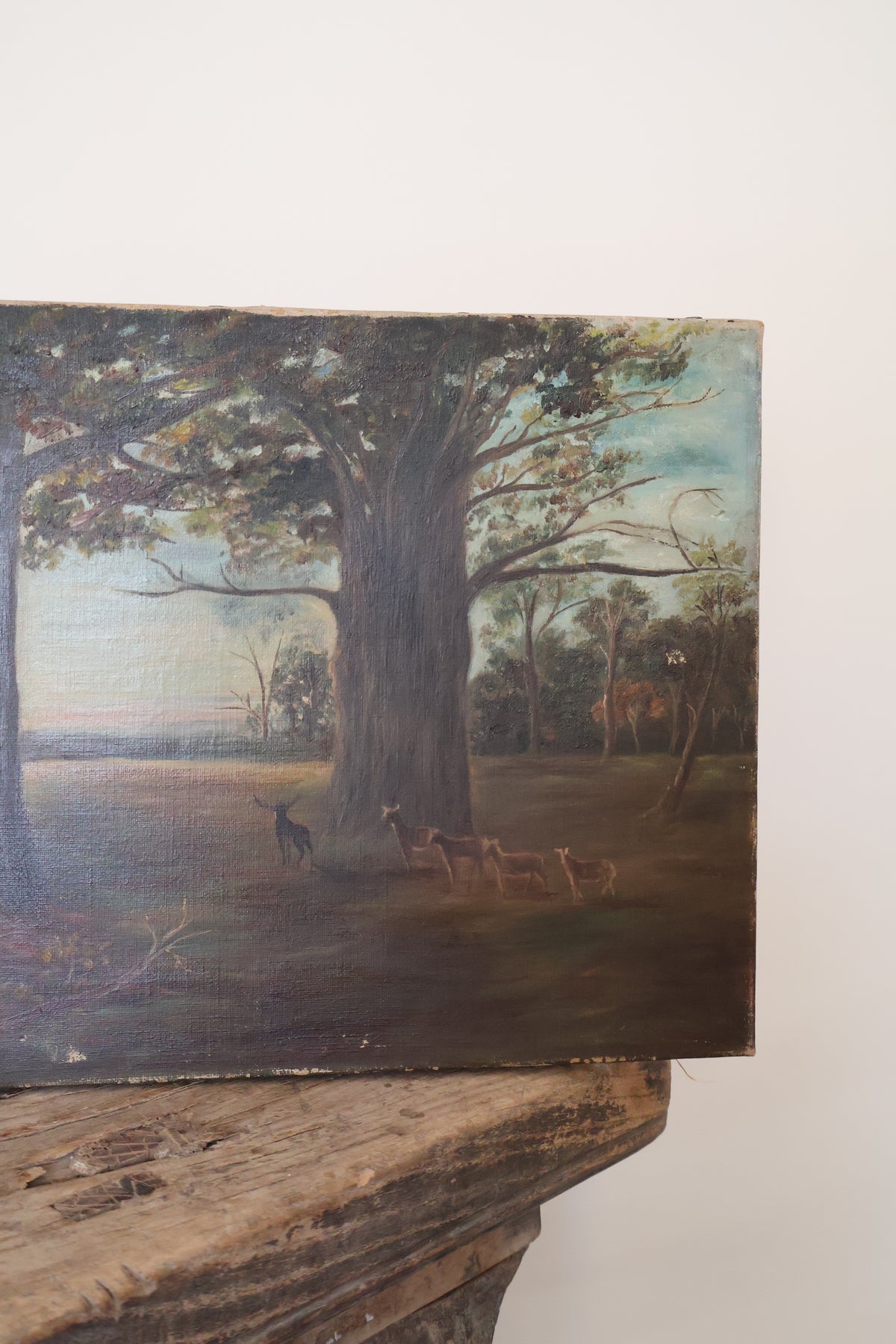 Antique Early 20th Century Oil on Canvas Landscape Scene