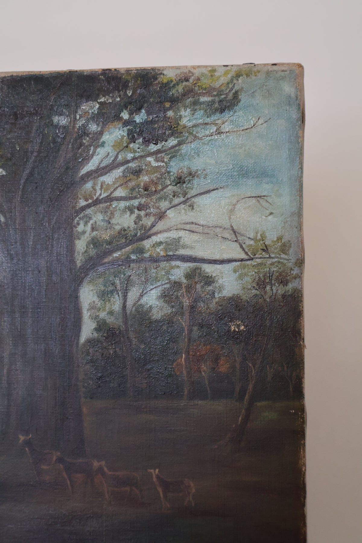 Antique Early 20th Century Oil on Canvas Landscape Scene