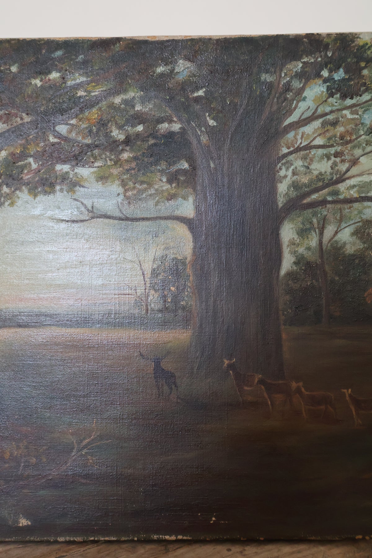 Antique Early 20th Century Oil on Canvas Landscape Scene
