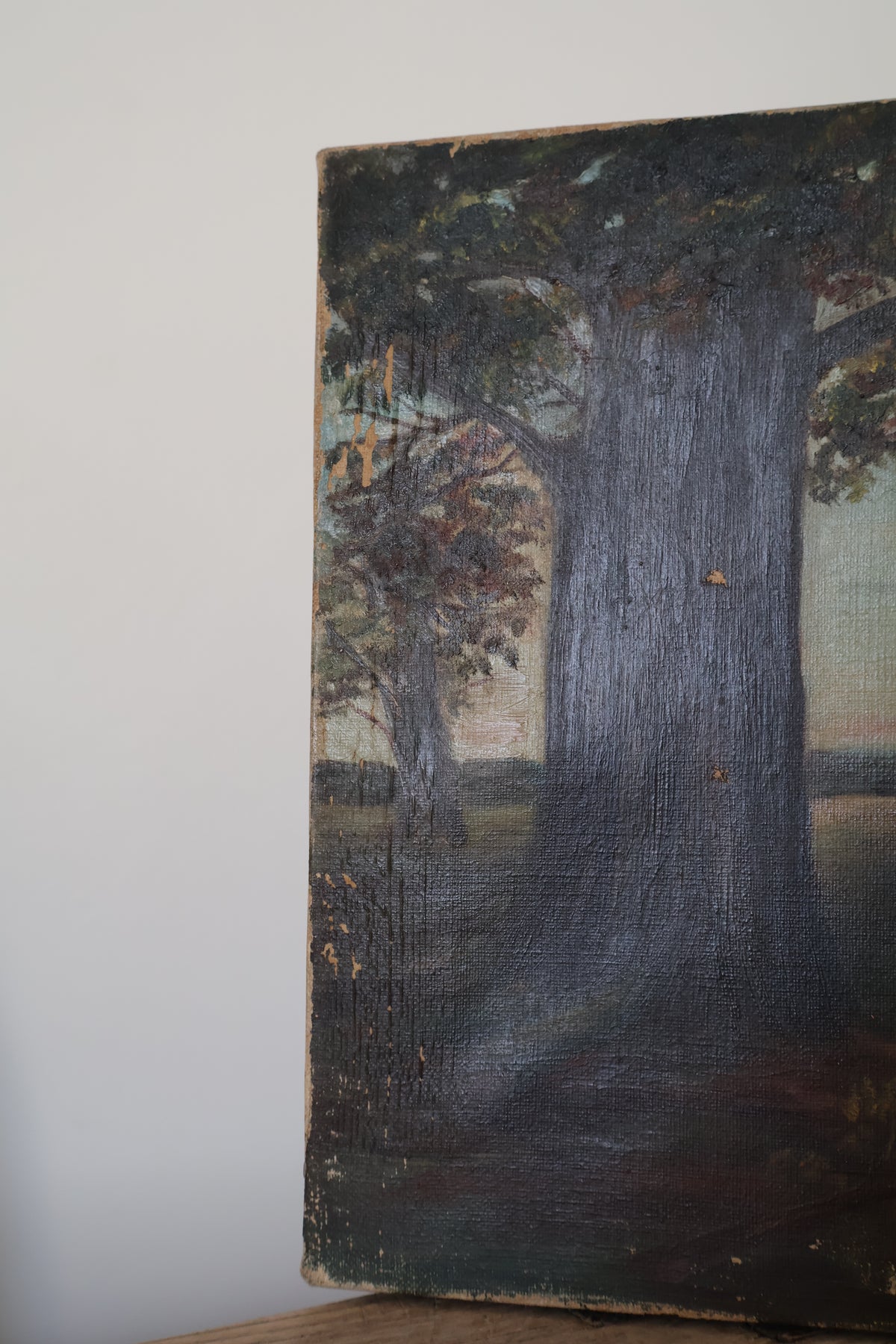 Antique Early 20th Century Oil on Canvas Landscape Scene