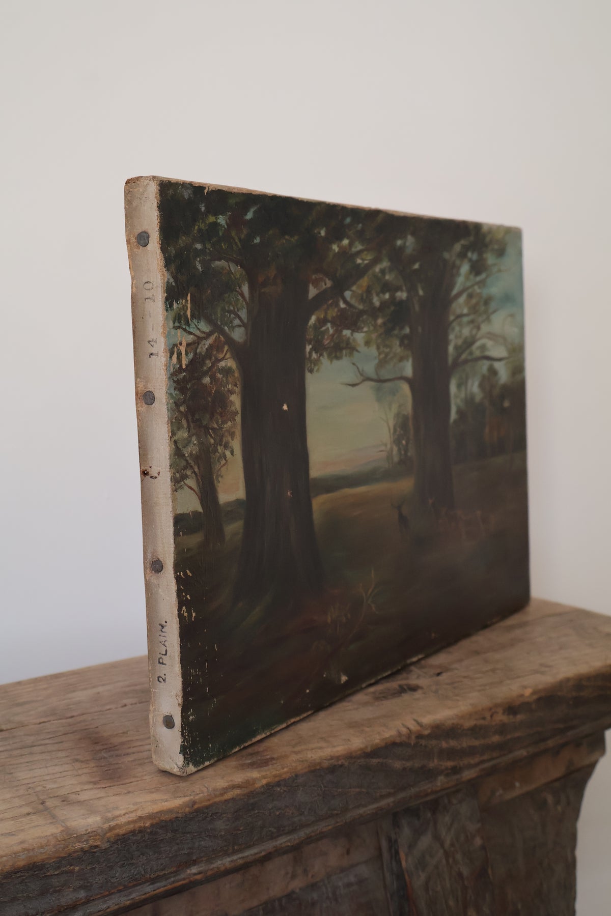 Antique Early 20th Century Oil on Canvas Landscape Scene