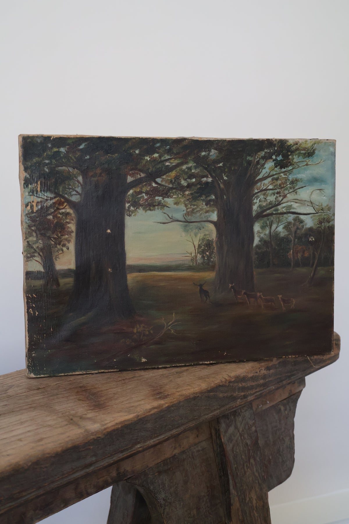 Antique Early 20th Century Oil on Canvas Landscape Scene