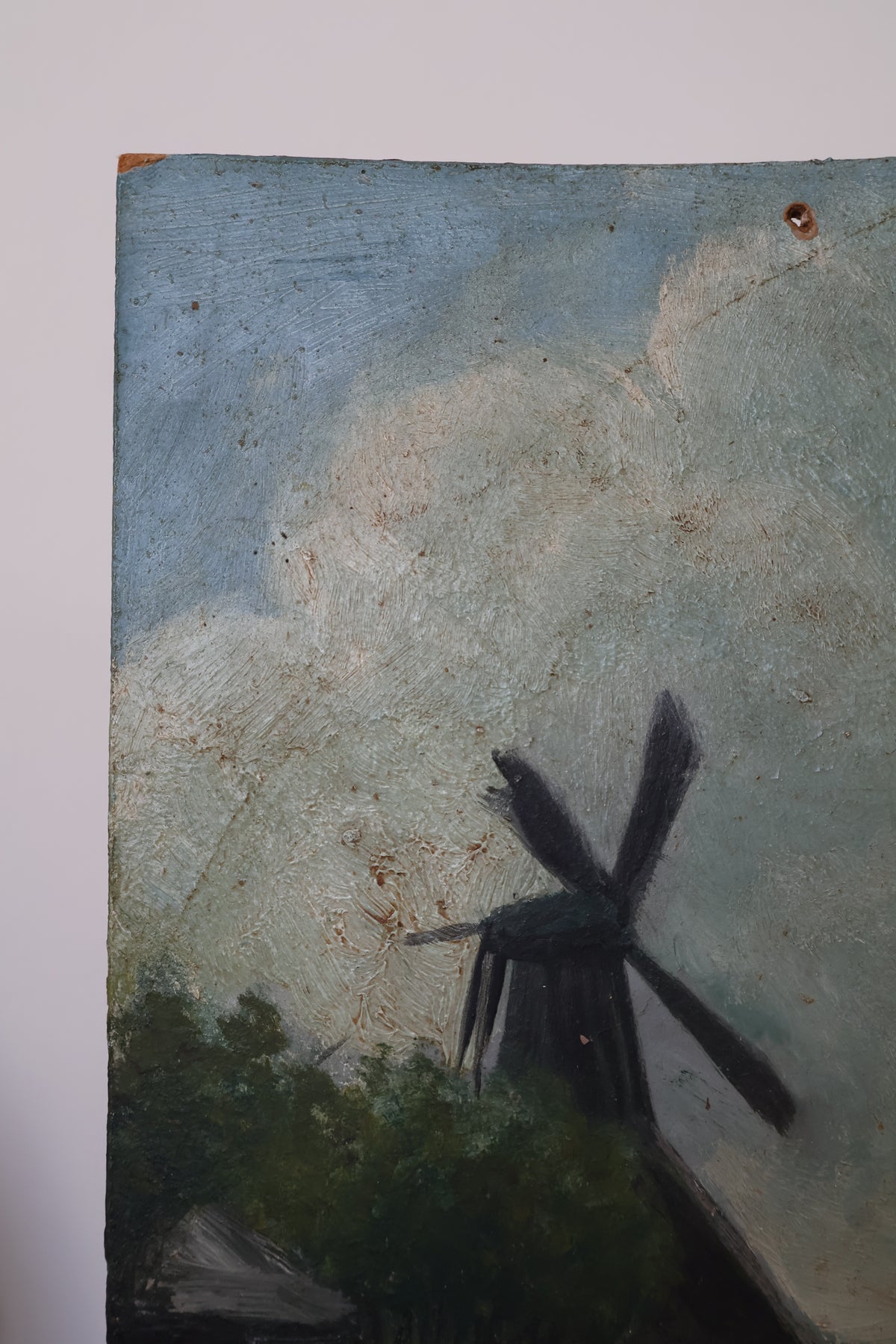 Antique Early 20th Century Oil on Board Dutch Scene