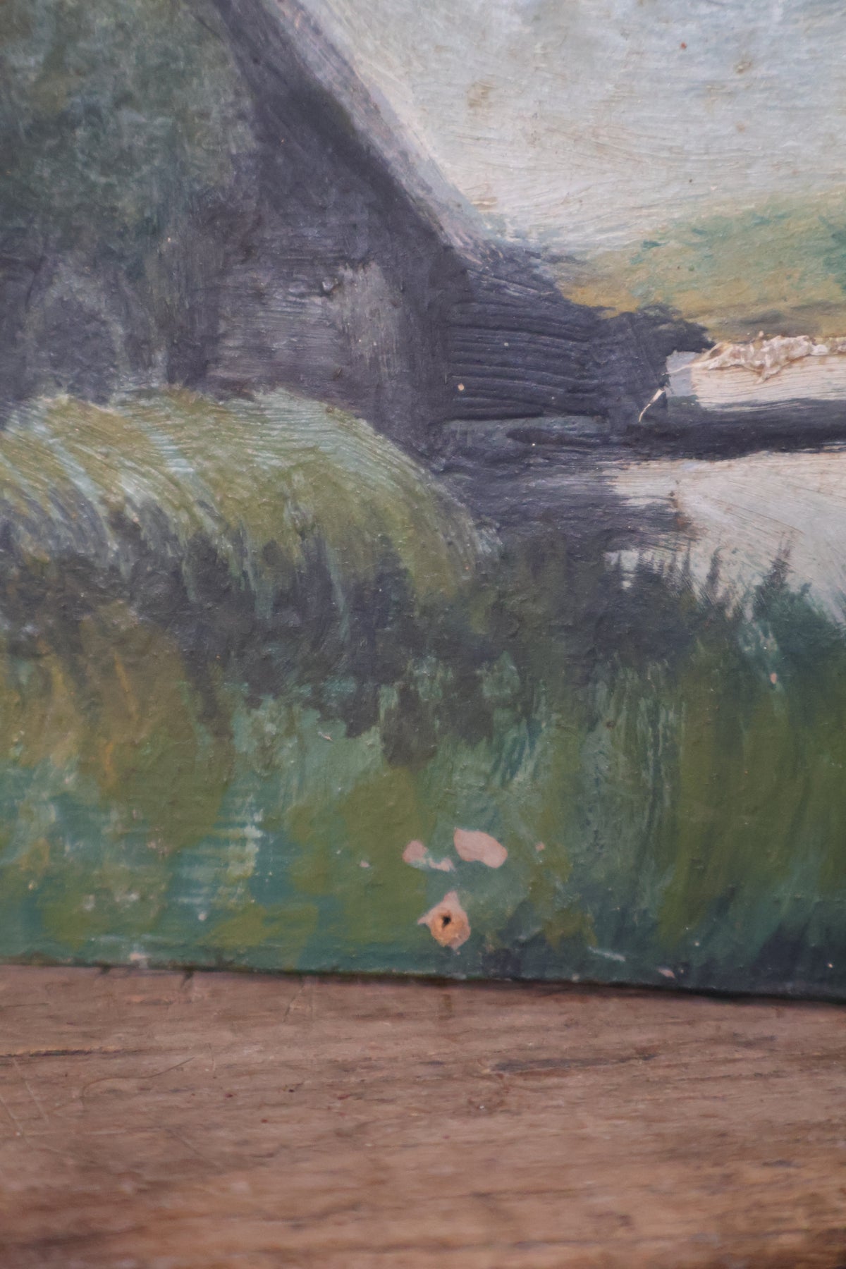 Antique Early 20th Century Oil on Board Dutch Scene