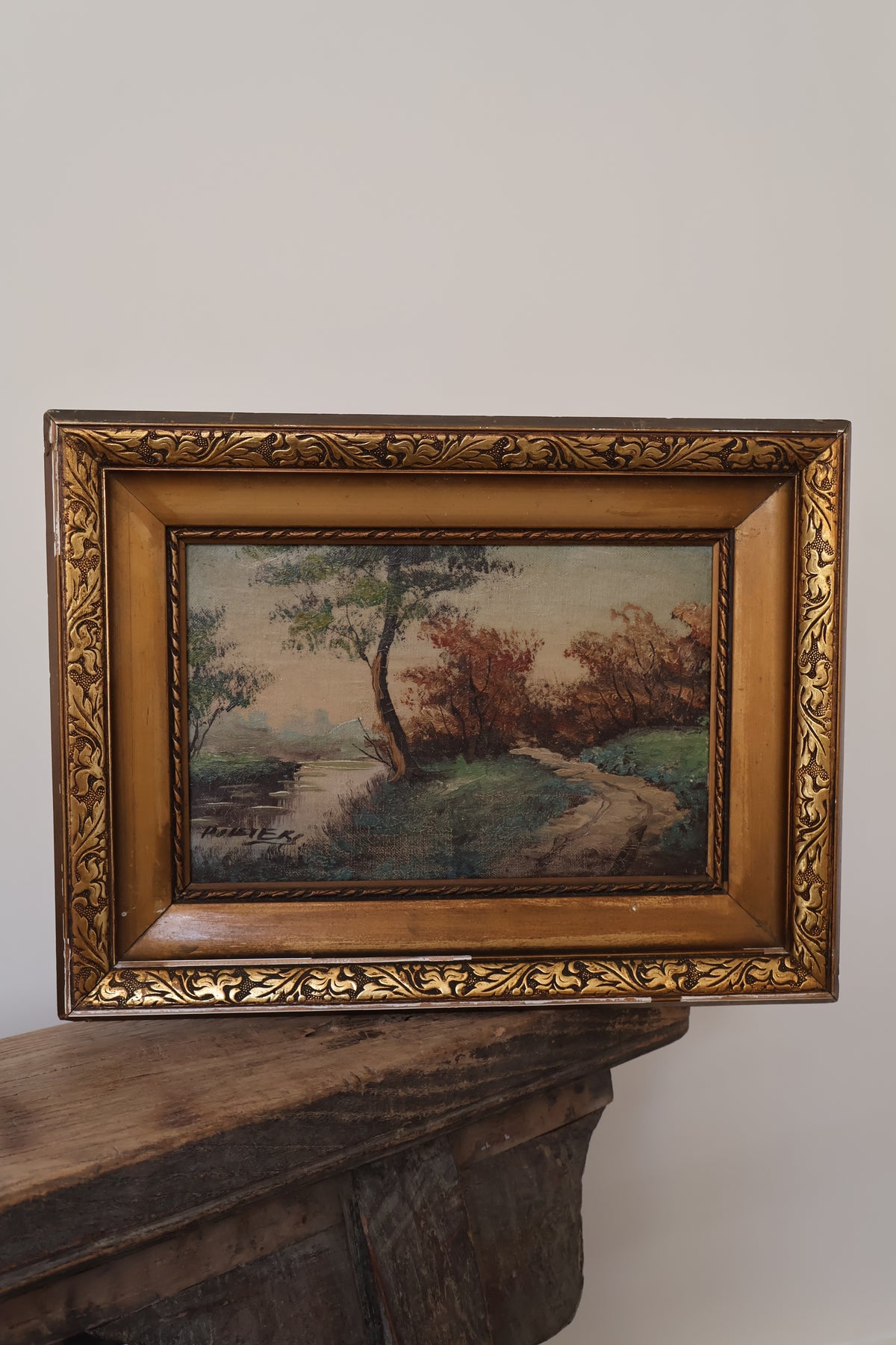 Antique Early 20th Century Pair of Dutch Landscape Oil on Canvas