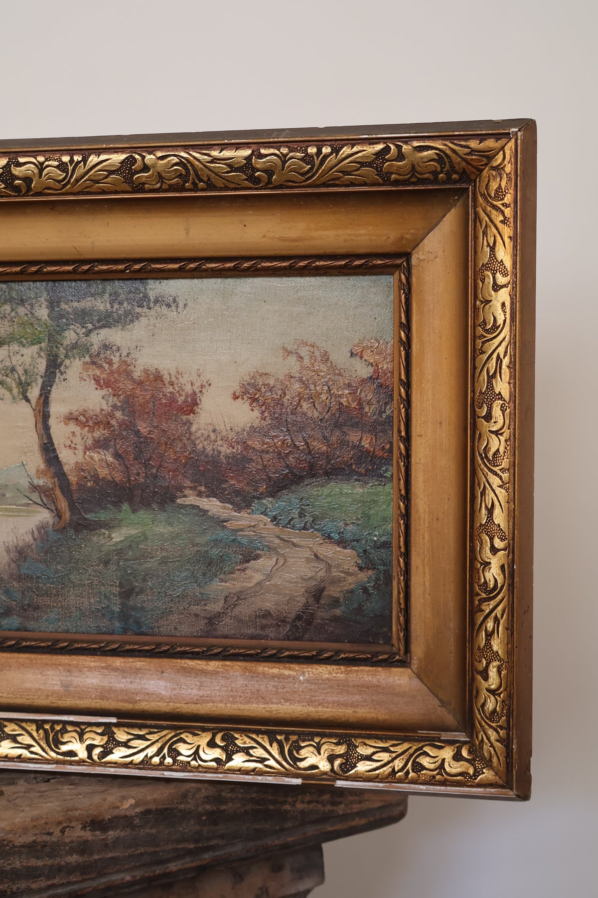 Antique Early 20th Century Pair of Dutch Landscape Oil on Canvas