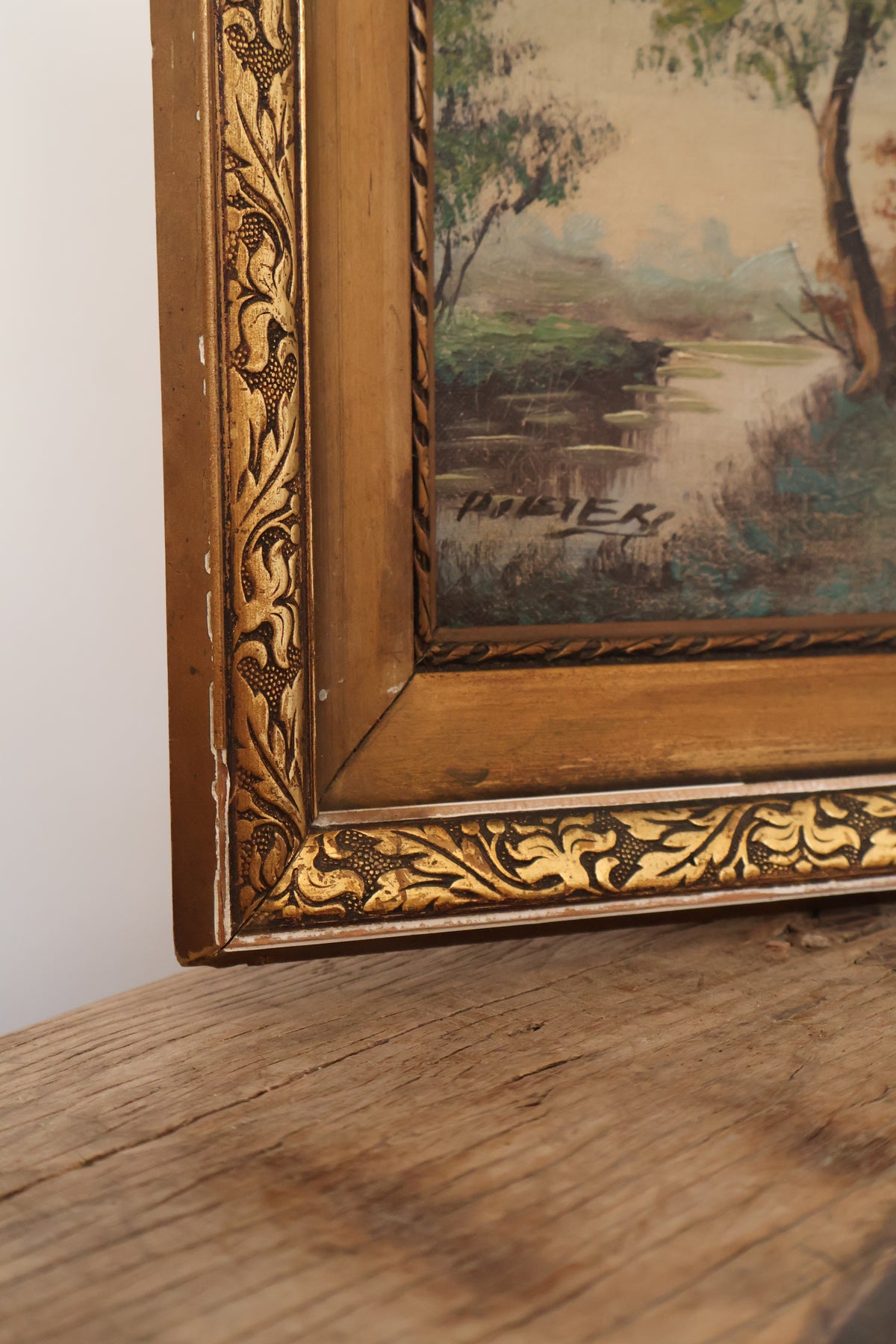 Antique Early 20th Century Pair of Dutch Landscape Oil on Canvas