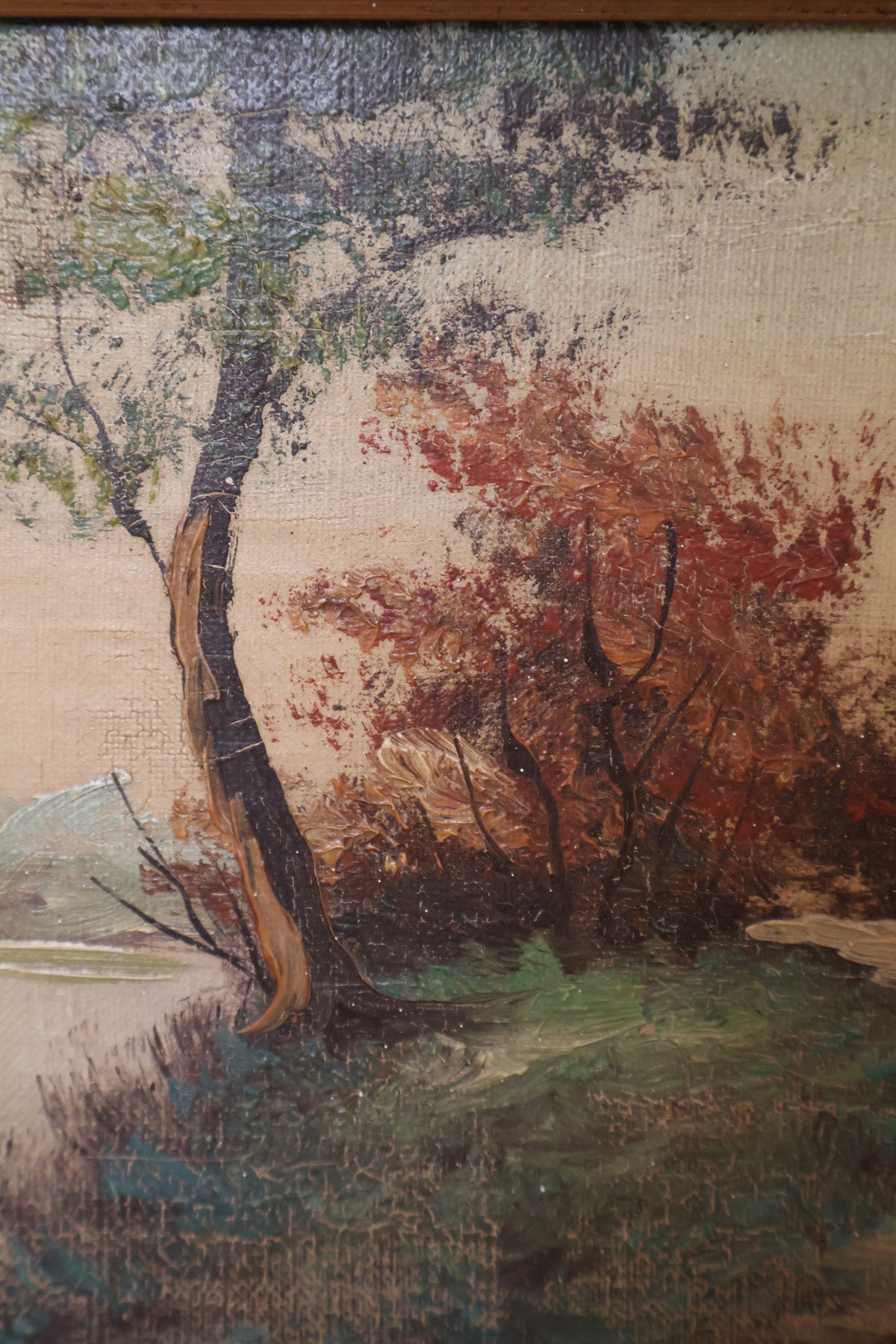 Antique Early 20th Century Pair of Dutch Landscape Oil on Canvas